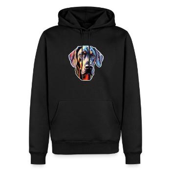 Danois Great Dane psychédélique - Sweat à capuche Premium bio Homme - noir - Devant - Nico (187cm)