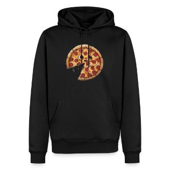 Pizza - Sweat à capuche Premium bio Homme - noir - Devant - Nico (187cm)
