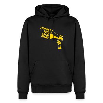 Soutenez votre équipe locale - Sweat à capuche Premium bio Homme - noir - Devant - Nico (187cm)
