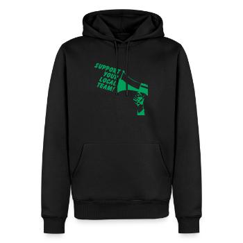 Soutenez votre équipe locale Grönsvart - Sweat à capuche Premium bio Homme - noir - Devant - Nico (187cm)