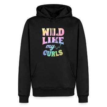Wild Like My Curls Tie Dye Texture - Men’s Premium Organic Hoodie - black - Front - Nico (187cm)