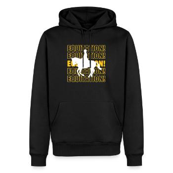Équitation équitation équitation - Sweat à capuche Premium bio Homme - noir - Devant - Nico (187cm)