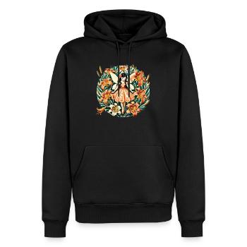 Tiger Lily Fee - Männer Premium Bio Hoodie - Schwarz - Vorne - Nico (187cm)