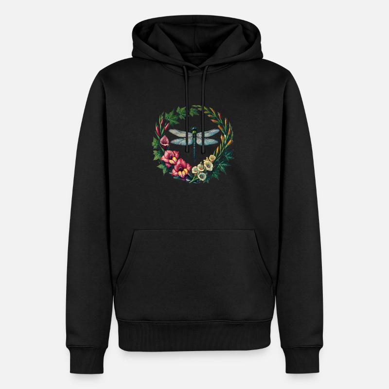Gladiolen-Libelle - Männer Premium Bio Hoodie - Schwarz