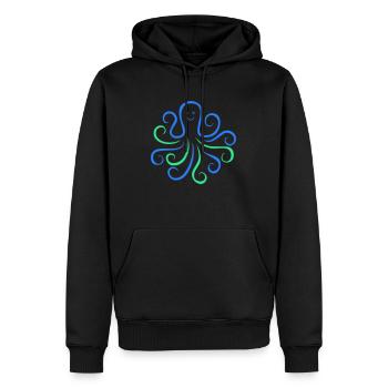 krake 02 - Männer Premium Bio Hoodie - Schwarz - Vorne - Nico (187cm)