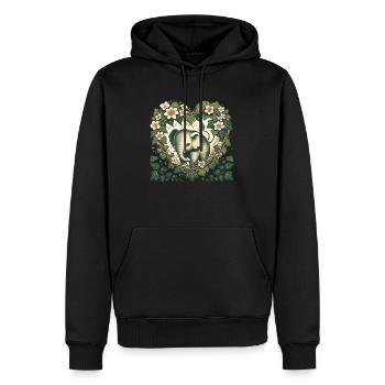 Vintage Elefant - Männer Premium Bio Hoodie - Schwarz - Vorne - Nico (187cm)