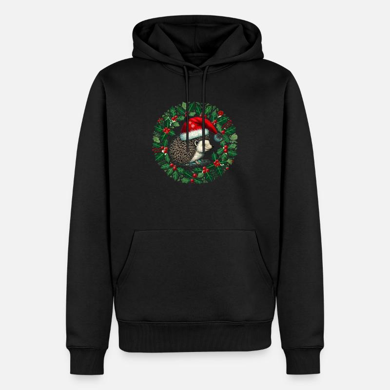 Hérisson de Noël - Sweat à capuche Premium bio Homme - noir