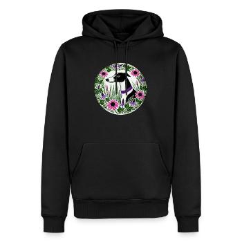 Schwarz-weißer Windhund - Männer Premium Bio Hoodie - Schwarz - Vorne - Nico (187cm)