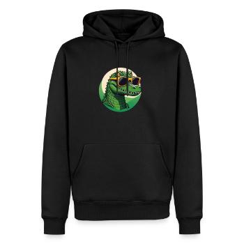 Cooles Krokodil - Männer Premium Bio Hoodie - Schwarz - Vorne - Nico (187cm)