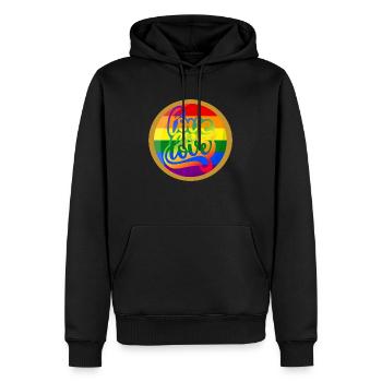 L’amour est l’amour gay arc-en-ciel queer pride mois design - Sweat à capuche Premium bio Homme - noir - Devant - Nico (187cm)