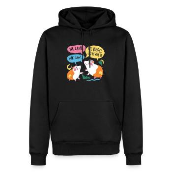 We Came We Saw We Pooped Everywhere - Männer Premium Bio Hoodie - Schwarz - Vorne - Nico (187cm)
