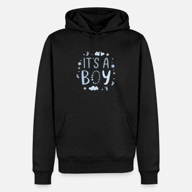 Naissance Garçon - Design Adorable - Sweat à capuche Premium bio Homme - noir