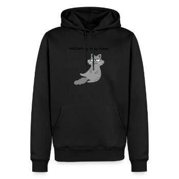 Cattitude in jedem Rahmendesign - Männer Premium Bio Hoodie - Schwarz - Vorne - Nico (187cm)
