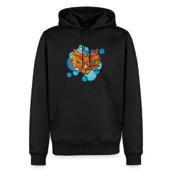 Géométrie du renard - Sweat à capuche Premium bio Homme - noir - Devant - Nico (187cm)