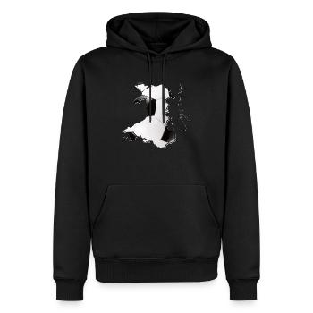 Carte du Pays de Galles encadrée Real Football CR - Sweat à capuche Premium bio Homme - noir - Devant - Nico (187cm)