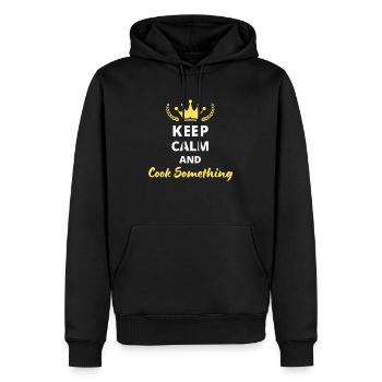 Bleiben Sie ruhig und kochen Sie etwas - Foodie Design - Männer Premium Bio Hoodie - Schwarz - Vorne - Nico (187cm)