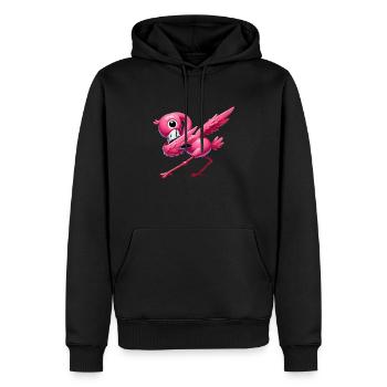 Dabbing de flamant rose - Sweat à capuche Premium bio Homme - noir - Devant - Nico (187cm)