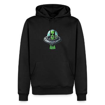 OVNI Alien - Sweat à capuche Premium bio Homme - noir - Devant - Nico (187cm)