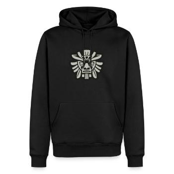 Stammesmaske eines Maya-Kriegers - Männer Premium Bio Hoodie - Schwarz - Vorne - Nico (187cm)