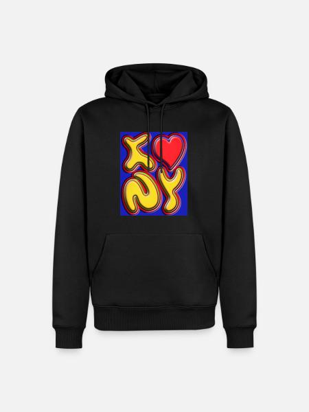 I Love NY in different colors - Men’s Premium Organic Hoodie - black