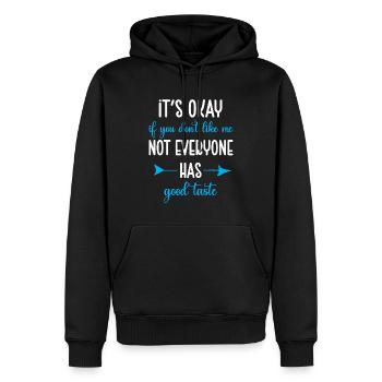 Ce n’est pas grave si vous ne m’aimez pas Phrase sarcastique - Sweat à capuche Premium bio Homme - noir - Devant - Nico (187cm)