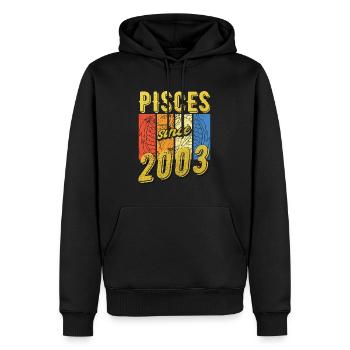Fische 2003 Geburtstag Sternzeichen Geschenk - Männer Premium Bio Hoodie - Schwarz - Vorne - Nico (187cm)
