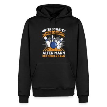 Kegeln Kegler Alter Mann Kegel Kegelclub Kegeltour - Männer Premium Bio Hoodie - Schwarz - Vorne - Nico (187cm)