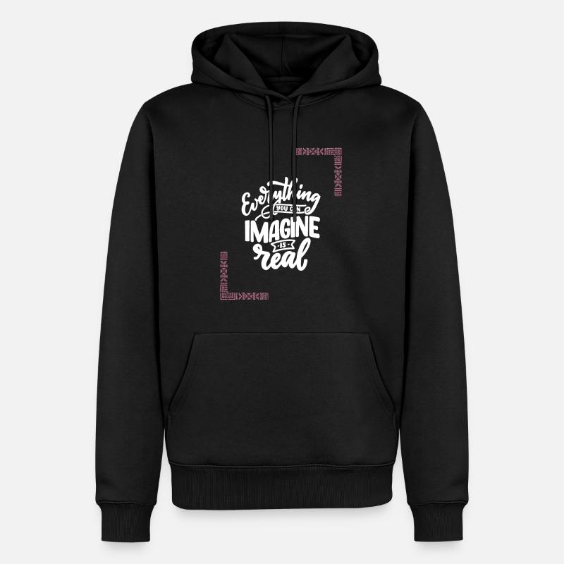 "Imagine & Create" - Sweat à capuche Premium bio Homme - noir