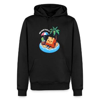 Press ESC for Paradise - Men’s Premium Organic Hoodie - black - Front - Nico (187cm)