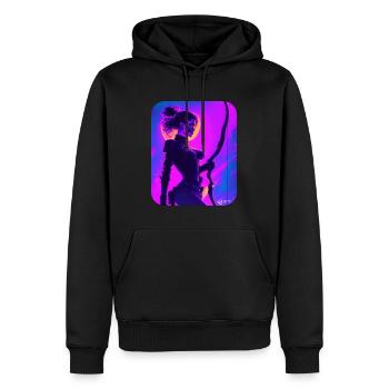 Glow Archeress - Men’s Premium Organic Hoodie - black - Front - Nico (187cm)
