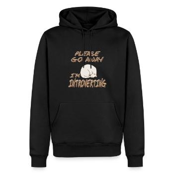 S’il vous plaît, partez, je suis un introverti - Sweat à capuche Premium bio Homme - noir - Devant - Nico (187cm)