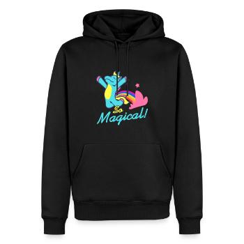 Si magique l unicorn pet pet rainbow pet - Sweat à capuche Premium bio Homme - noir - Devant - Nico (187cm)
