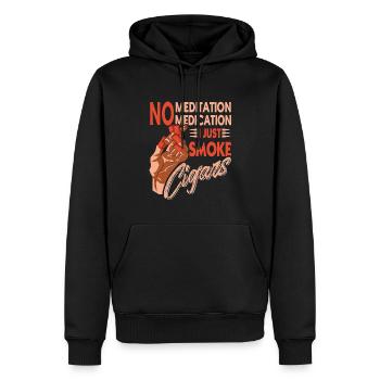 Keine Meditation Keine Medikamente Nur Zigarren ra - Männer Premium Bio Hoodie - Schwarz - Vorne - Nico (187cm)