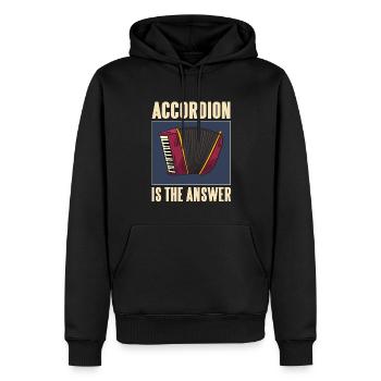 L’accordéon est la réponse - Sweat à capuche Premium bio Homme - noir - Devant - Nico (187cm)