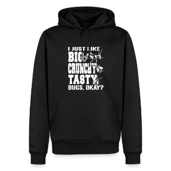 Ich mag einfach große, knackige, leckere Insekten - Männer Premium Bio Hoodie - Schwarz - Vorne - Nico (187cm)