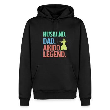 Ehemann Vater Aikido-Legende - Männer Premium Bio Hoodie - Schwarz - Vorne - Nico (187cm)