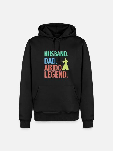 Husband Father Aikido Legend - Men’s Premium Organic Hoodie - black