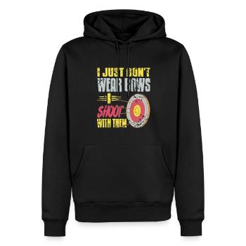 Je ne porte pas seulement des arcs, je tire avec eux - Sweat à capuche Premium bio Homme - noir - Devant - Nico (187cm)