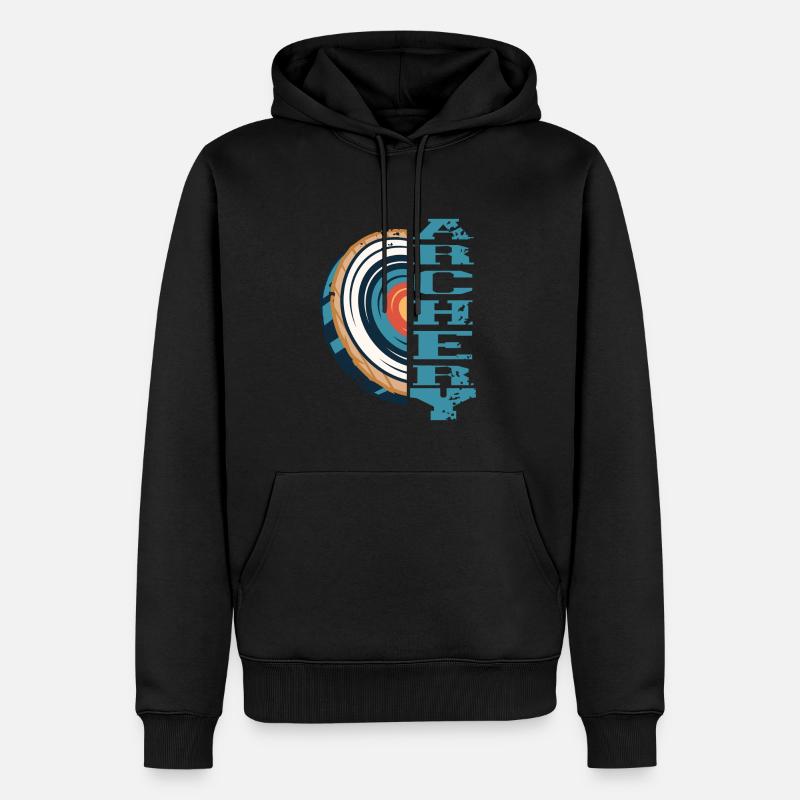 Tir à l’arc Bogenschießen - Sweat à capuche Premium bio Homme - noir