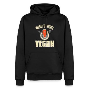 Le pire végétalien du monde - Sweat à capuche Premium bio Homme - noir - Devant - Nico (187cm)
