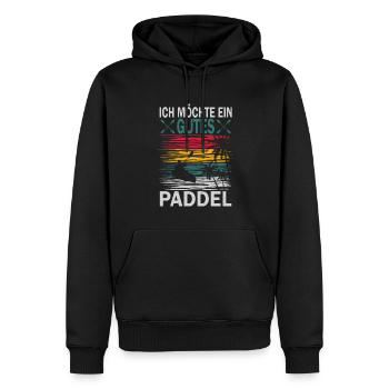 Kanu Kajak Ich möchte ein gutes Paddel - Männer Premium Bio Hoodie - Schwarz - Vorne - Nico (187cm)
