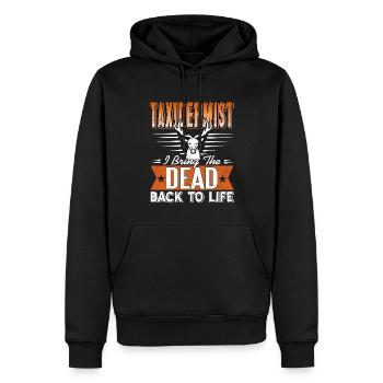 Tierpräparator Ich erwecke die Toten zum Leben - Männer Premium Bio Hoodie - Schwarz - Vorne - Nico (187cm)