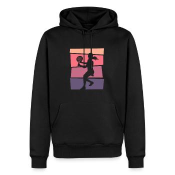 Padel Spielerin Motiv Padel-Tennis Frauen - Männer Premium Bio Hoodie - Schwarz - Vorne - Nico (187cm)