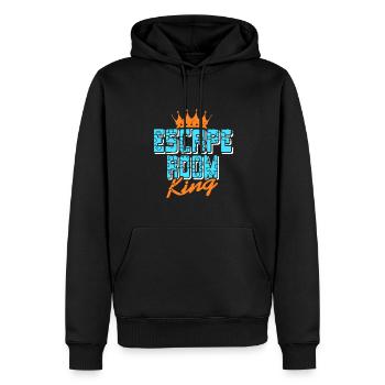 Salle d’évasion King - Sweat à capuche Premium bio Homme - noir - Devant - Nico (187cm)