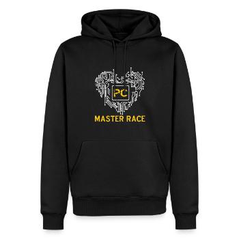 Glorieuse course PC Master - Sweat à capuche Premium bio Homme - noir - Devant - Nico (187cm)