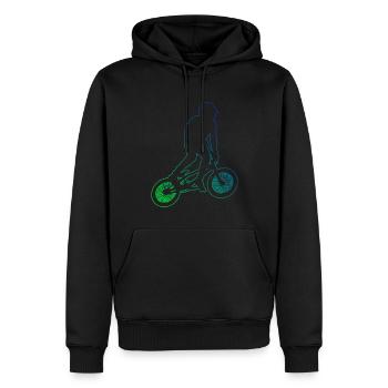 Hommes BMX Femmes Garçons BMX Vélo Cyclisme - Sweat à capuche Premium bio Homme - noir - Devant - Nico (187cm)