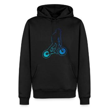 BMX Vélo Hommes Vélo BMX Femmes BMX Garçons - Sweat à capuche Premium bio Homme - noir - Devant - Nico (187cm)