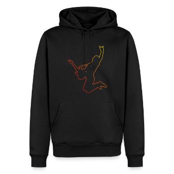 Guitare Hommes Guitare Guitariste Guitare Electrique - Sweat à capuche Premium bio Homme - noir - Devant - Nico (187cm)