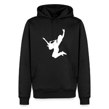 Guitare électrique homme guitare classique - Sweat à capuche Premium bio Homme - noir - Devant - Nico (187cm)