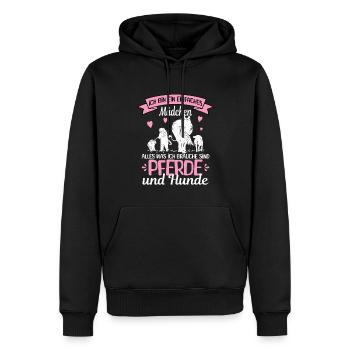 Einfaches Mädchen Pferde - Männer Premium Bio Hoodie - Schwarz - Vorne - Nico (187cm)